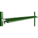 Consola de almacenamiento inclinable Manuflex, para serie Universal o Profi, profundidad útil 195 mm, para anchura de mesa 2000 mm, verde reseda