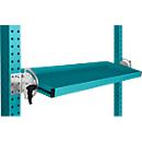 Consola de almacenamiento inclinable Manuflex, para serie Universal o Profi, profundidad útil 195 mm, para anchura de mesa 2500 mm, azul agua