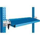 Consola de almacenamiento inclinable Manuflex, para serie Universal o Profi, profundidad útil 195 mm, para anchura de mesa 2500 mm, azul luminoso