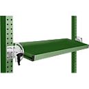 Consola de almacenamiento inclinable Manuflex, para serie Universal o Profi, profundidad útil 195 mm, para anchura de mesa 2500 mm, verde reseda