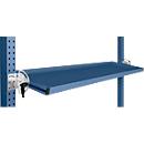 Consola de almacenamiento inclinable Manuflex, para serie Universal o Profi, profundidad útil 345 mm, para anchura de mesa 1500 mm, azul brillante