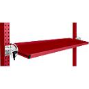 Consola de almacenamiento inclinable Manuflex, para serie Universal o Profi, profundidad útil 345 mm, para anchura de mesa 1500 mm, rojo rubí