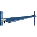 Consola de almacenamiento inclinable Manuflex, para serie Universal o Profi, profundidad útil 345 mm, para anchura de mesa 2000 mm, azul brillante