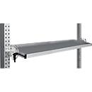 Console de rangement inclinable Manuflex, pour séries Universal ou Profi, profondeur utile 195 mm, pour largeur de table de 1500 mm, alu argent