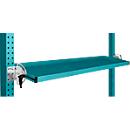 Console de rangement inclinable Manuflex, pour séries Universal ou Profi, profondeur utile 195 mm, pour largeur de table de 1500 mm, turquoise