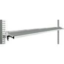 Console de rangement inclinable Manuflex, pour séries Universal ou Profi, profondeur utile 195 mm, pour largeur de table de 2000 mm, gris clair