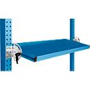 Console de rangement inclinable Manuflex, pour séries Universal ou Profi, profondeur utile 345 mm, pour largeur de table de 1250 mm, bleu clair