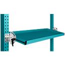Console de rangement inclinable Manuflex, pour séries Universal ou Profi, profondeur utile 345 mm, pour largeur de table de 1250 mm, turquoise