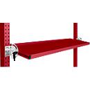 Console de rangement inclinable Manuflex, pour séries Universal ou Profi, profondeur utile 345 mm, pour largeur de table de 1500 mm, rouge rubis