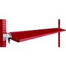 Console de rangement inclinable Manuflex, pour séries Universal ou Profi, profondeur utile 345 mm, pour largeur de table de 1750 mm, rouge rubis