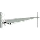 Console de rangement inclinable Manuflex, pour séries Universal ou Profi, profondeur utile 345 mm, pour largeur de table de 2000 mm, gris clair