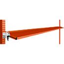 Console de rangement inclinable Manuflex, pour séries Universal ou Profi, profondeur utile 345 mm, pour largeur de table de 2000 mm, rouge orangé