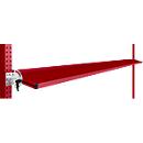 Console de rangement inclinable Manuflex, pour séries Universal ou Profi, profondeur utile 345 mm, pour largeur de table de 2000 mm, rouge rubis