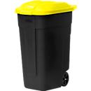 Container mit Deckel, anthrazit, Deckel gelb