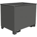 Container voor routetreinen type C 80, voor vaste stoffen, 3 hoog stapelbaar, capaciteit 0,8 m³, tot 1000 kg, muisgrijs RAL 7005