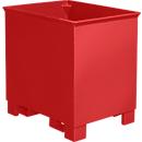 Container voor trajecttreinen type C 30, voor vaste stoffen, 3 hoog stapelbaar, capaciteit 0,3 m³, tot 500 kg, vuurrood RAL 3000