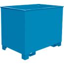 Container voor trajecttreinen type C 80, voor vaste stoffen, 3 hoog stapelbaar, capaciteit 0,8 m³, tot 1000 kg, lichtblauw RAL 5012