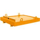Containerbak CW 1, staal, voor afzetcontainer tot 10 m³, neigingshoek 5°, 2300 x 2030 x 560, RAL2000