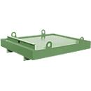 Containerbak CW 1, staal, voor afzetcontainer tot 10 m³, neigingshoek 5°, 2300 x 2030 x 560, RAL6011