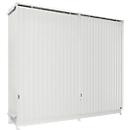 Contenedor Bauer tipo CEN 59-3 IBC, 3 niveles de estantes, puerta corredera, 2000 l, ancho 6540 x fondo 1600 x alto 5015 mm, gris blanco RAL 9002