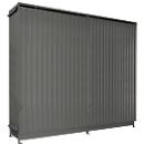 Contenedor Bauer tipo CEN 59-3 IBC, 3 niveles de estantes, puerta corredera, 2000 l, ancho 6540 x fondo 1600 x alto 5015 mm, gris ratón RAL 7005