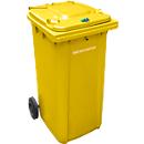 Contenedor de basura GMT, 240 l, cierre por gravedad, amarillo