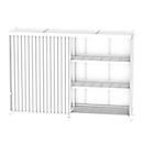 Contenedor de estantes BAUER CEN 59-3, acero, puerta corredera, ancho 6540 x fondo 1600 x alto 4415 mm, blanco