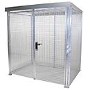 Contenedor para bombonas de gas, para uso exterior, con techo y puerta de doble hoja, galvanizado en caliente, para 48 bombonas