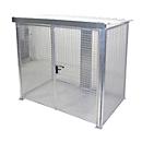 Contenedor para bombonas de gas, para uso exterior, con techo y puerta de doble hoja, galvanizado en caliente, para 60 bombonas