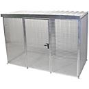 Contenedor para bombonas de gas, para uso exterior, con techo y puerta de una hoja, galvanizado en caliente, para 78 bombonas