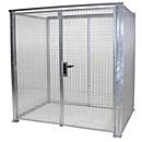 Contenedor para bombonas de gas, para uso exterior, sin techo, con puerta de doble hoja, galvanizado en caliente, para 48 bombonas