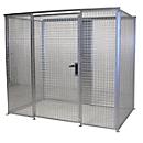 Contenedor para bombonas de gas, para uso exterior, sin techo, con puerta de una hoja, galvanizado en caliente, para 60 bombonas