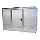 Contenedor para bombonas de gas, para uso exterior, sin techo, con puerta de una hoja, galvanizado en caliente, para 78 bombonas