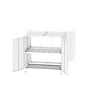 Contenedor para estanterías BAUER CEN 33-2b IBC, acero, puerta de doble hoja, ancho 3610 x fondo 2900 x alto 3470 mm, blanco