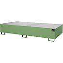 Contenedor para estanterías de almacén tipo RW/GR 2700-3, con rejilla, verde RAL 6011