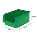Contenedores SSI Schäfer serie PROFI LF 532, polipropileno, L 500 x An 312 x Al 200 mm, 23,5 l, verde
