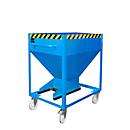 Conteneur à bascule SR-D 375, charge maximale 375 kg, avec roulettes et fermeture à glissière, L 780 x H 1230 mm, acier, bleu clair RAL 5012