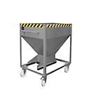 Conteneur à bascule SR-D 375, charge maximale 375 kg, avec roulettes et fermeture à glissière, L 780 x H 1230 mm, acier, gris souris RAL 7005