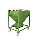 Conteneur à bascule SR-D 375, charge maximale 375 kg, avec roulettes et fermeture à glissière, L 780 x H 1230 mm, acier, vert réséda RAL 6011