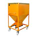 Conteneur à bascule SR-D 600, charge max. 600 kg, avec roulettes et fermeture à glissière, L 780 x H 1610 mm, acier, jaune-orange RAL 2000