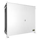 Conteneur à étagères BAUER CEN 29-2, acier, porte à double charnière, L 3175 x P 1500 x H 2980 mm, blanc