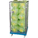 Conteneur à grille 4 côtés, 1350 sur conteneur sur roulettes en plastique, bleu clair RAL5012