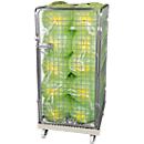 Conteneur à grille 4 côtés, 1350 sur conteneur sur roulettes en plastique, gris RAL7032