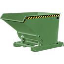 Conteneur basculant automatique Bauer type 4A 1200, 3 points de déverrouillage, système de roulement, capacité 1,2 m³, jusqu'à 1500 kg, vert réséda RAL 6011