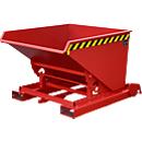 Conteneur basculant automatique Bauer type 4A 600, 3 points de déverrouillage, système de roll-off, capacité 0,6 m³, jusqu'à 1000 kg, rouge feu RAL 3000