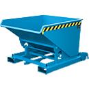 Conteneur basculant automatique Bauer type 4A 600, 3 points de déverrouillage, système de roulement, capacité 0,6 m³, jusqu'à 1000 kg, bleu clair RAL 5012