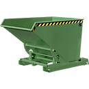 Conteneur basculant automatique Bauer type 4A 900, 3 points de déverrouillage, système de roulement, capacité 0,9 m³, jusqu'à 1000 kg, vert réséda RAL 6011