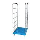 Conteneur mobile - 2 côtés - l. 815 x P 724 x H 1850 mm - capacité de charge 500 kg - bleu foncé RAL 5010