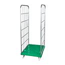 Conteneur mobile - 2 côtés - l. 815 x P 724 x H 1850 mm - capacité de charge 500 kg - vert RAL 6024
