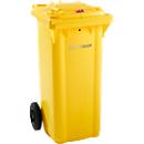 Conteneur mobile GMT, 120 litres, serrure à cylindre, jaune